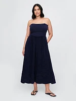 Crinkle Gauze Mixed Media Maxi Dress