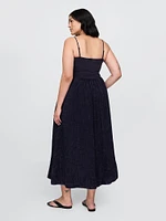 Crinkle Gauze Mixed Media Maxi Dress