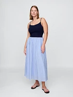 Compact Jersey Mixed Media Maxi Dress