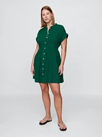 Cotton Gauze Mini Shirtdress