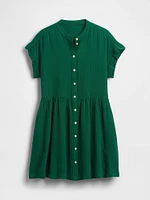 Cotton Gauze Mini Shirtdress