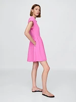 Crinkle Gauze Mini Shirtdress