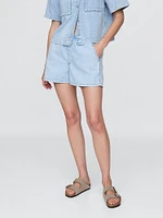 Mid Rise Easy Denim Boxer Shorts