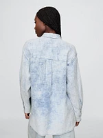 Cotton Gauze Denim Oversized Shirt