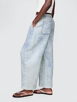 Cotton Gauze Denim Easy Barrel Pants