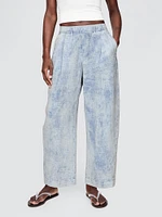 Cotton Gauze Denim Easy Barrel Pants
