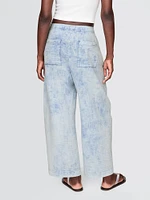 Cotton Gauze Denim Easy Barrel Pants