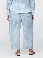 Cotton Gauze Denim Easy Barrel Pants