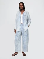Cotton Gauze Denim Easy Barrel Pants