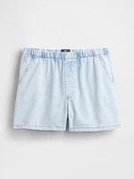 Mid Rise Easy Denim Boxer Shorts