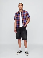 Mixed Plaid Oxford Shirt
