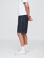 '90s Loose Denim Stripe Carpenter Shorts