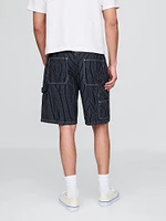 '90s Loose Denim Stripe Carpenter Shorts