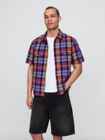 Mixed Plaid Oxford Shirt