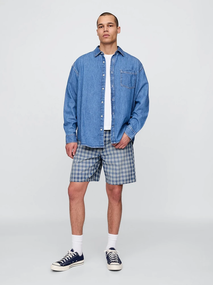 Plaid Canvas Shorts