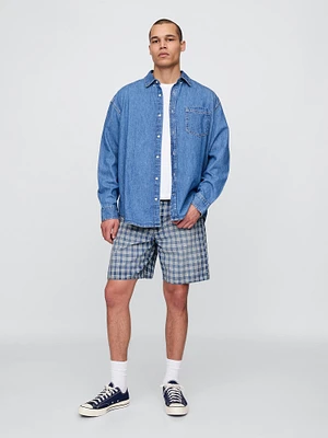 Plaid Canvas Shorts