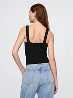Crochet Cropped Sweater Tank Top