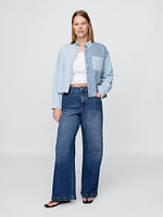 Curvy High Rise Stride Wide-Leg Jeans