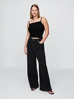 Curvy High Rise Stride Wide-Leg Jeans