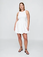 Mixed Media Bubble Mini Dress