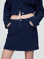 French Terry Denim Skirt