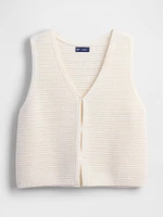100% Cotton Crochet Hook-Front Vest
