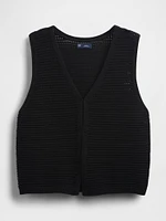100% Cotton Crochet Hook-Front Vest