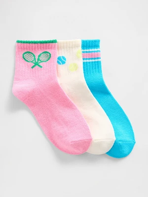 Kids Horse Quarter Crew Socks (3-Pack)