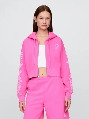 Lilo & Stitch Adult VintageSoft Cropped Zip Hoodie