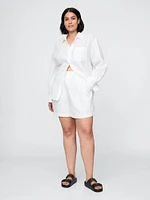 365 High Rise Linen-Blend Shorts