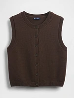 Cropped Cardigan Sweater Vest