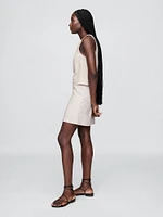 Linen-Blend Mini Skort