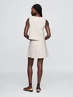 Linen-Blend Mini Skort