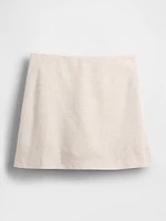 Linen-Blend Mini Skort