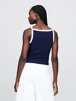 Modern Apron-Neck Cropped Tank Top