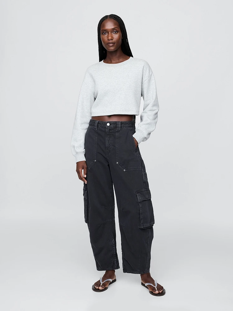 Mid Rise Barrel Cargo Pants