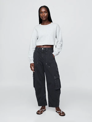 Mid Rise Barrel Cargo Pants