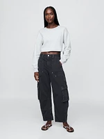 Mid Rise Barrel Cargo Pants