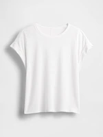 Linen-Blend Roll-Cuff T-Shirt