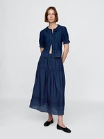 Gap × DÔEN Eyelet Midi Skirt
