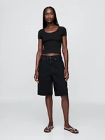 Modern Cropped Cap-Sleeve T-Shirt
