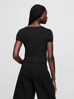 Modern Cropped Cap-Sleeve T-Shirt
