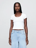Modern Cap-Sleeve Crop T-Shirt