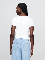 Modern Cropped Cap-Sleeve T-Shirt