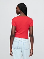 Modern Cropped Cap-Sleeve T-Shirt