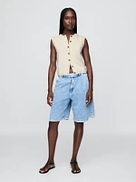 Cropped Cardigan Sweater Vest
