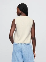 Cropped Cardigan Sweater Vest