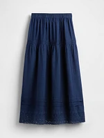 Gap × DÔEN Eyelet Midi Skirt