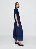 Gap × DÔEN Eyelet Midi Skirt
