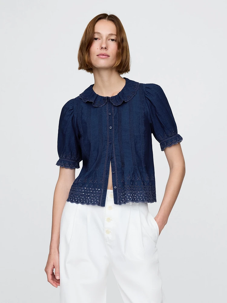 Gap × DÔEN Eyelet Shirt